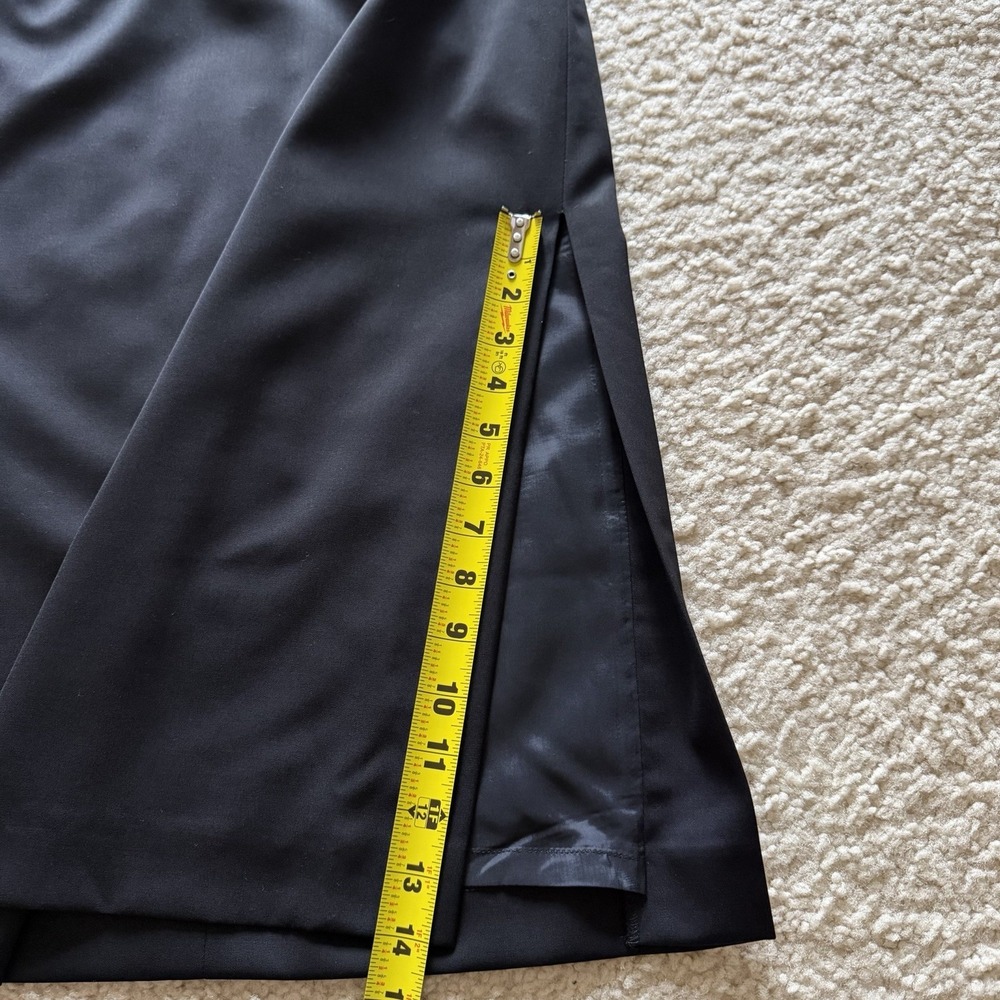Classic ESCADA Black Pure‎ Wool Midi Pencil Skirt High Rise  with slit size 36 - Picture 11 of 15